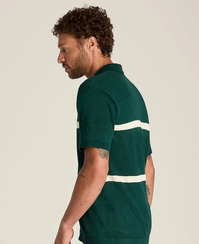 Lafayette Pique Button-Up Polo Shirt