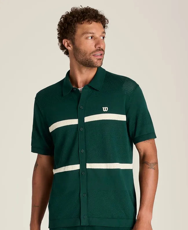Lafayette Pique Button-Up Polo Shirt