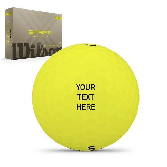 Staff Model X Yellow Golf Balls Custom Text