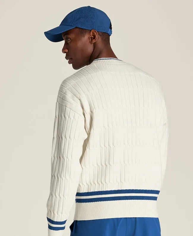 Tennis Club Cable Crewneck Sweater