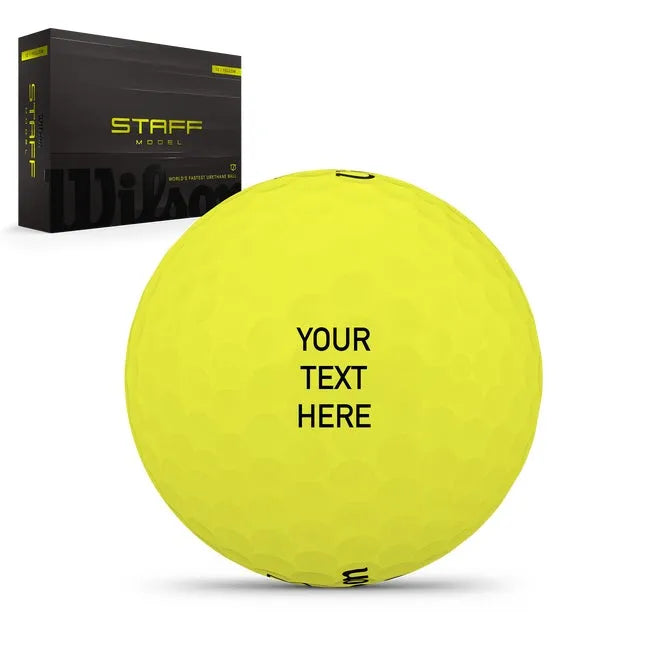 Staff Model Yellow Golf Balls Custom Text
