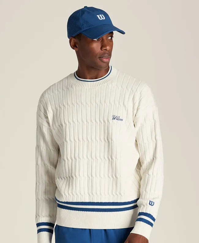 Tennis Club Cable Crewneck Sweater